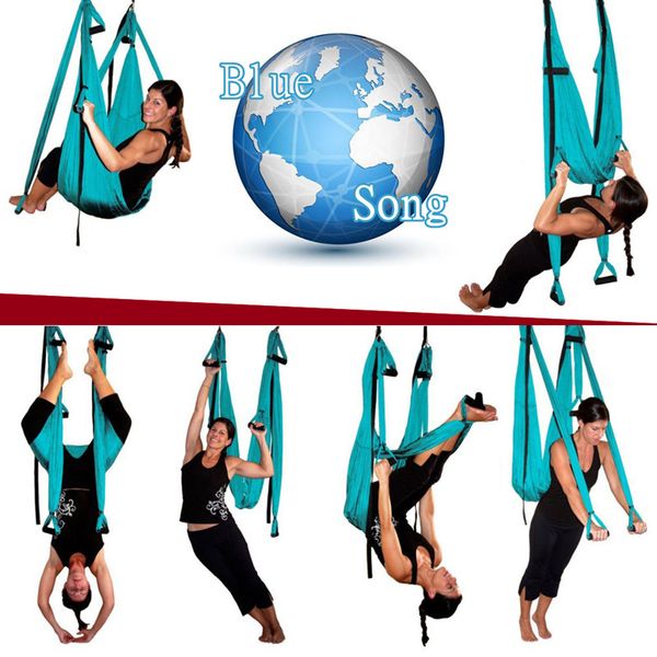 

bluesong yoga hammock swing parachute fabric inversion therapy anti-gravity high strength decompression hammock yoga gym hanging