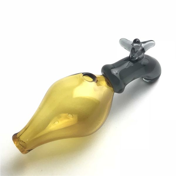 Tampa de tampa de carboidrato de vidro Bubbler Dabber Dab Tool com amarelo preto colorido estilo torneira tampas grossas de pirex para xl banger tigres de água de vidro