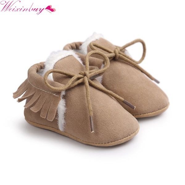 

winter baby shoes moccasins infant soft moccs shoes first walkers fringe soled pu leather prewalker non-slip footwear crib shoe