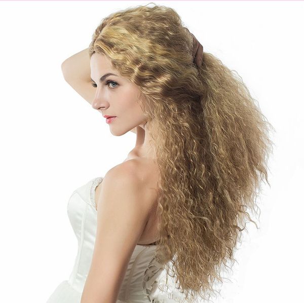 Z F Curly Blonde Wigs For White Women Blonde Highlights 26inch