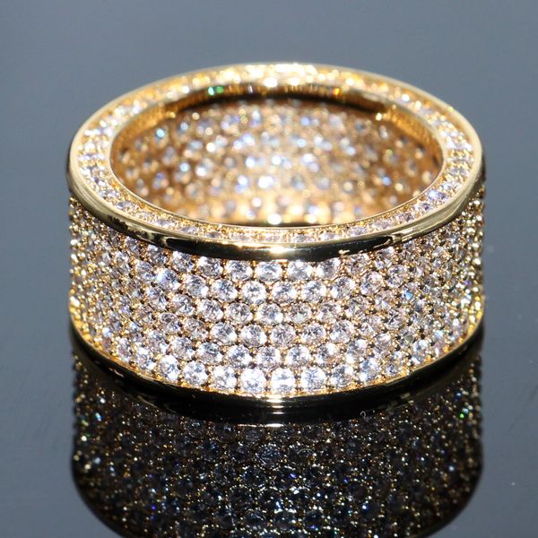 

stunning brand desgin luxury jewelry 925 sterling silver&yellow gold filled pave enternity z cz diamond circle band ring, Slivery;golden