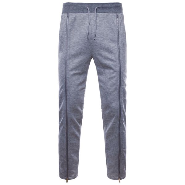 

cotton men full sportswear pants casual elastic cotton mens fitness workout pants skinny sweatpants trousers jogger, Black