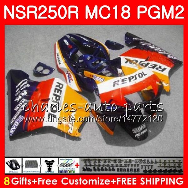 Corpo Para HONDA NSR 250 R MC18 PGM2 NSR 250R NS250 NSR250R 88 89 78HM.36 azul Repsol MC16 NSR250 R RR NSR250RR 1988 1989 88 89 Kit de Carenagens