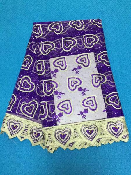 

5 yards/pc purple french net lace heart embroidery design african mesh lace fabric with rhinestone for dress bn96-6, Black;white