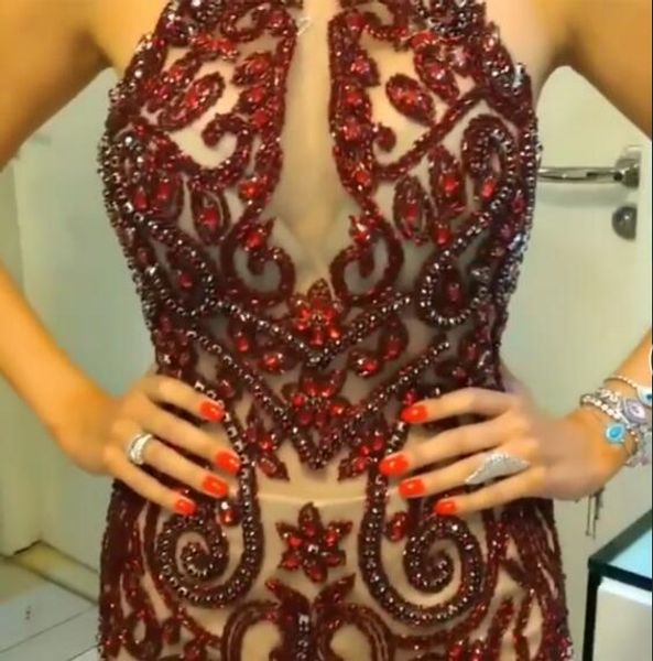 

evening dress long dress v-neck red sleeveless backless prom dress customable all sizes cool dazzling soulderesboridedr