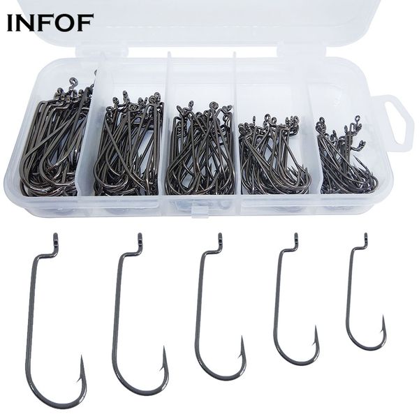 

230-pieces worm hook fishing kit carbon steel mustad offset hooks o'shaughnessy fishhook feeder carp fishing hooks set