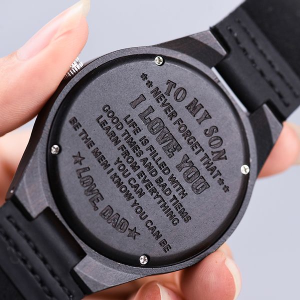 Großhandel Maßgeschneiderte Holz Uhr Geschenk Für Sohn Mama Papa Freund Graviert Ihr Eigenes Logo Oem Von Duoyun 3653 Auf Dedhgatecom Dhgate