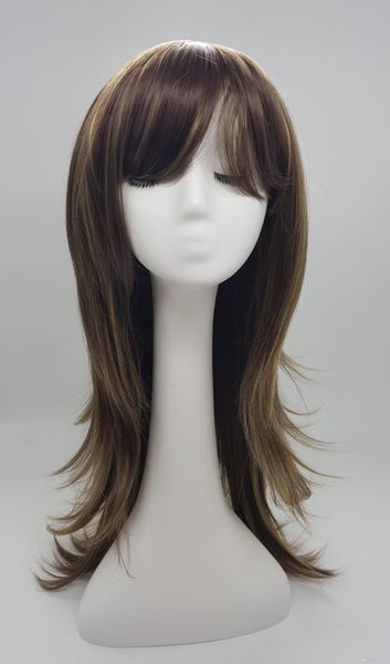 

xt913 natural brown long straight wig bang wig hair 100% heat synthic fiber(natura fiber) twenty variety of color can do, Black