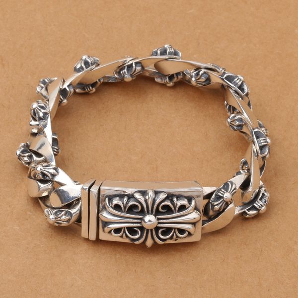 

Whole ale 925 terling ilver jewelry retro thai ilver craft per onality men trend new bracelet tyle