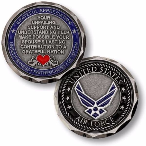 

50pcs/lot,u.s. air force spouse,usaf silver challenge coin