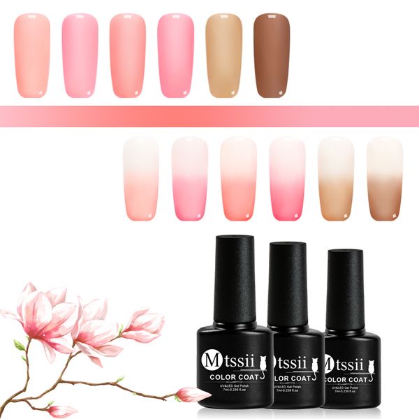 

mtssii 7ml jelly semi-transparent pink uv nail gel brown led gel soak off nail polish long lasting art lacquer polish, Red;pink
