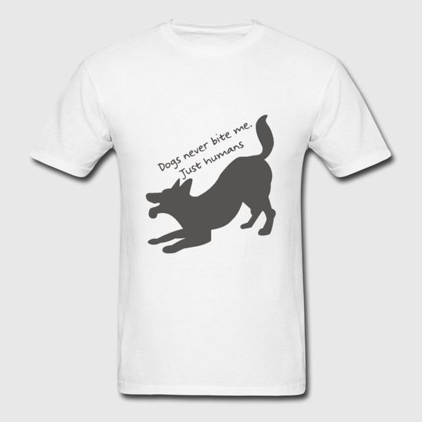 

fitness men t shirt trend dogs never bite me tshirt o-neck stylish camisetas hombre building short sleeve, White;black