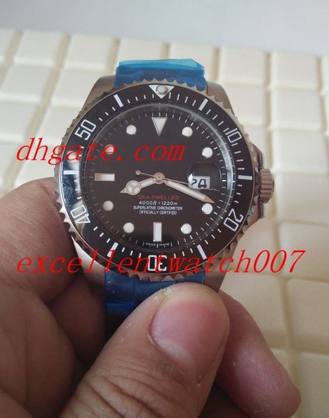 

luxury super big 43mm 50th anniversary sea-dweller 126600 ceramic bezel automatic mechanical mens date watch men watches, Blue;white