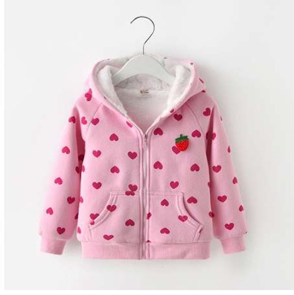

bibicola autumn winter girls sweatshirt girls clothes cotton plus velvet hoodies coat children girls thick outerwear jacket, Black