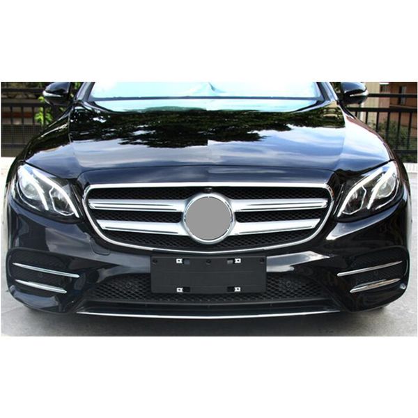 Chrome abs frente nevoeiro lâmpada quadro decoração 3d adesivos para mercedes benz nova classe e w213 2016-17 acessórios do carro 199f