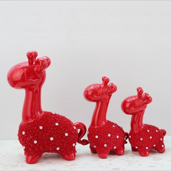 

три милые жирафы статуя смолы ремесла современные украшения дома маленькие подарки для детей очаровательны украсить бесплатная доставка