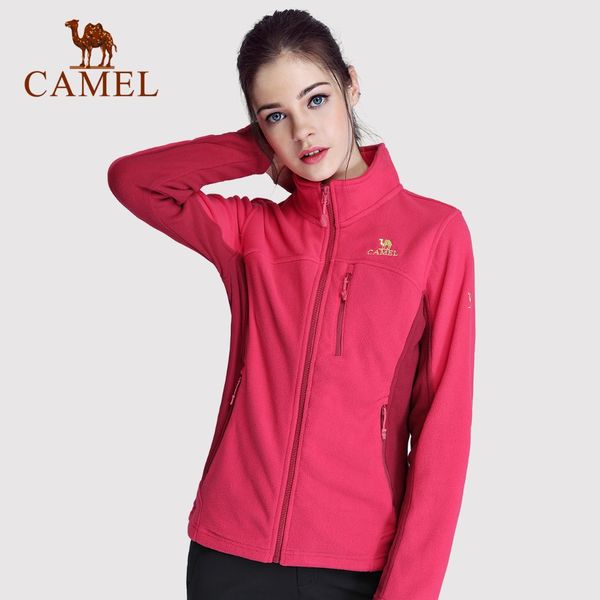 

camel winter slim full fleece women fashion casual warm coat solid zipper windproof anti-static fleece softshell jacket female, Black