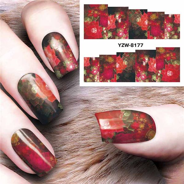 

1pc nail sticker water transfer decals galaxy starry sky watermark slider gel nail art decoration manicure, Black