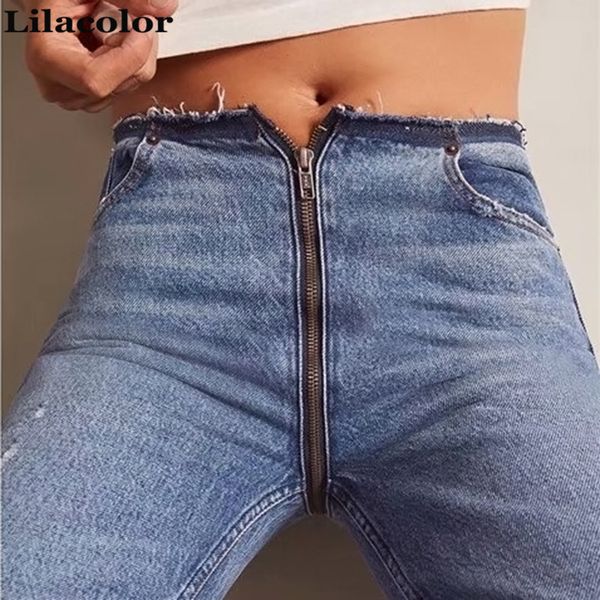 

zippers women streetwear jeans long pants 2018 autumn ripped vintage female jeans girl fitness denim trousers jean pants, Blue