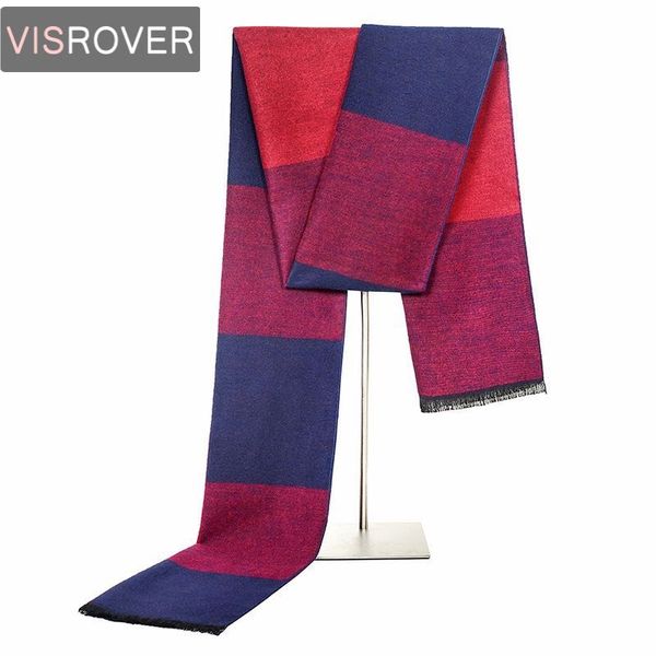 

visrover new fashion casual business men scarves winter warm soft wool scarf luxury check plaid shawl neckchief, Blue;gray