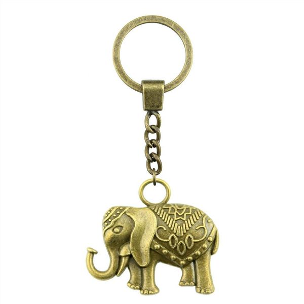 

6 pieces key chain women key rings couple keychain for keys double sided elephant 28x31mm, Slivery;golden