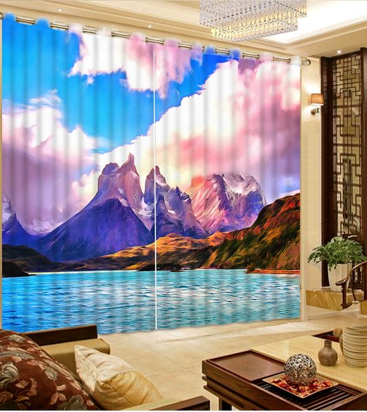 

пользовательские 3d стереоскопические шторы для кухни baiyun mountain плотные шторы роскошные шторы для гостиной в европейском стиле