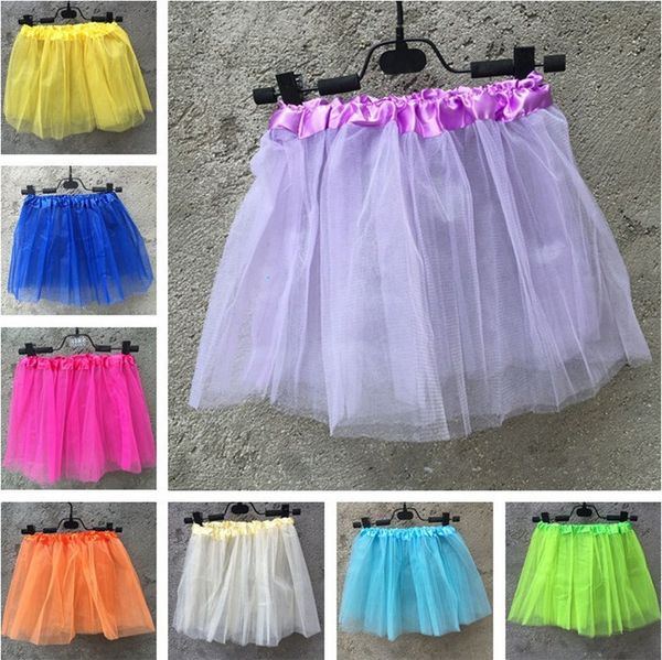 

pure color children bubble skirt girls lace princess skirt ballet perform dance skirt t3i0198