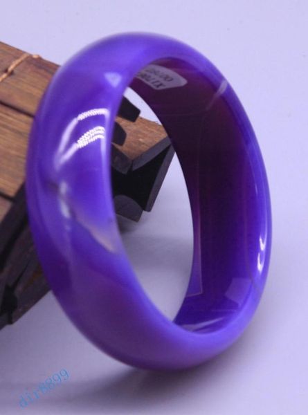 

optional 56-66 mm certified natural purple chalcedony bangle bracelet stone, Black