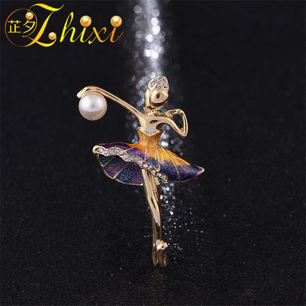 

zhixi brooch jewelry real freshwater pearl brooches for women 9-10mm white trendy anniversary gift dance girls b26, Slivery;golden
