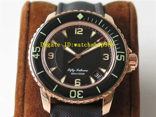 

ZF New FIFTY FATHOMS 5015 watches Cal.1315 Automatic Movement Titanium Rose gold Case Sapphire Crystal Bezel Mirror Transparent case back