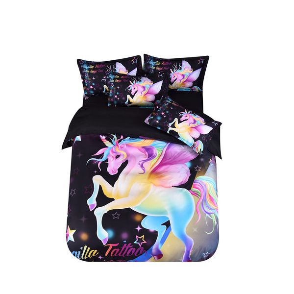 

fanaijia unicorn bedding sets king size 3d starry sky duvet cover set with pillow case twin size bedline bed sets