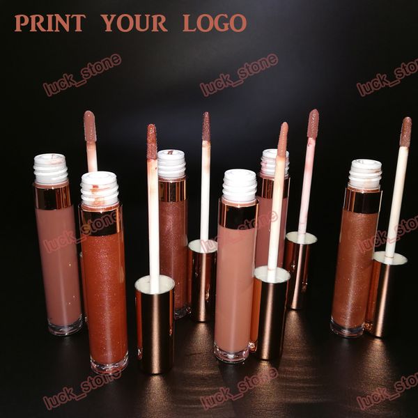 

deep skin fastic suitable no logo 6 color lip gloss long size tube 3 matt 3 shimmer moist lip balm print your logo