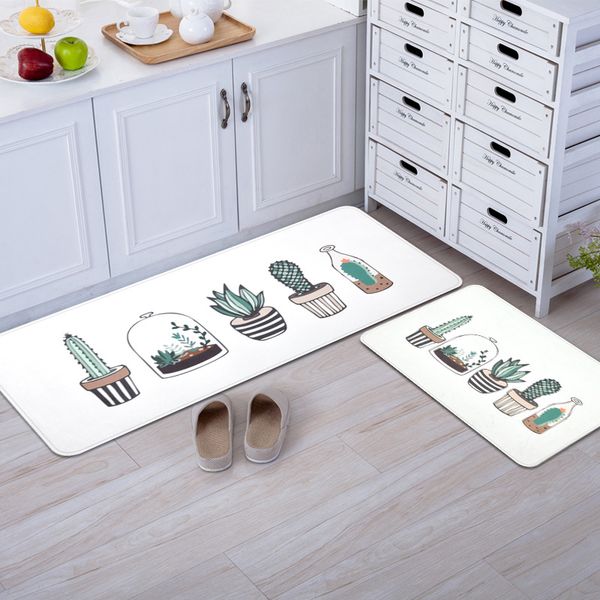 

pastoral cactus kitchen mat home entrance/hallway doormat anti-slip bathroom carpet balcony/wardrobe rug kids room floor mat