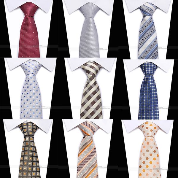 

2018 new classic plaid mens luxury silk men ties checked plaid formal business wedding british cravatte seta 8 cm necktie, Blue;white