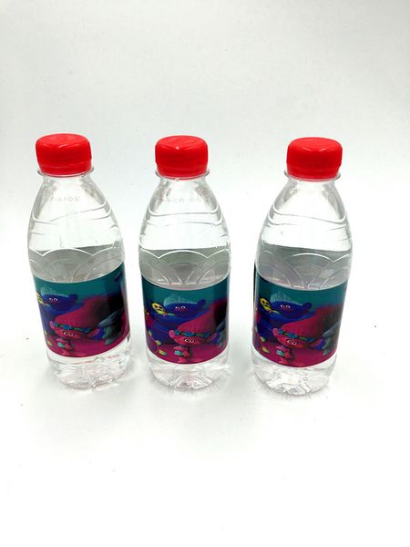 Trolls Water Bottle Label Kids Birthday Party Decoration Trolls