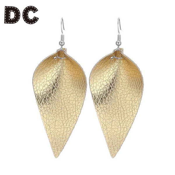 

dc 2018 new vintage boho ethnic dangle drop earrings black gold color leather fringes earrings for women girls party jewelry, Silver