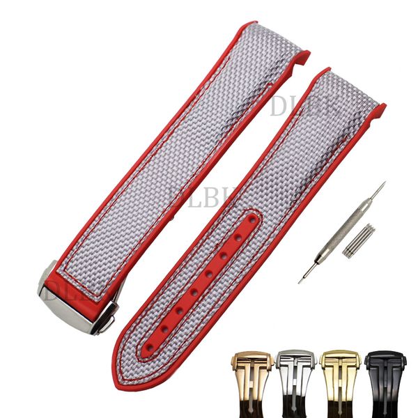 

20 мм 22 мм Мужчины Женщины Красный Водонепроницаемый Дайвинг Силиконовой Резины Ш