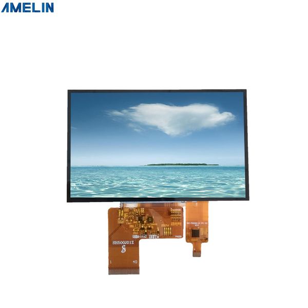 5 polegadas 800 * 480 Resolução TFT LCD Display com tela de toque capacitiva de Shenzhen Amelin Painel Fabrico