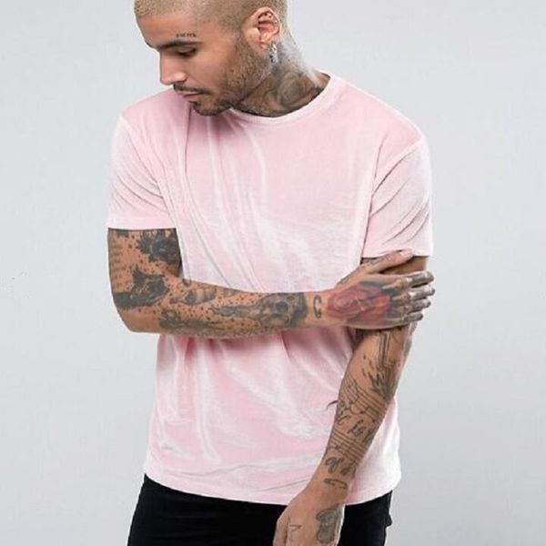 

kanye west spring shirt men summer short tshirt mens fashion justin bieber sleeve t solid t-shirt streetwear velvet jhnhx, Black