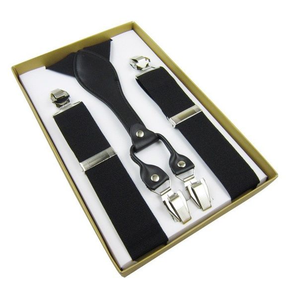 

3.5x100cm with box adjustable women/men y-back suspenders 4 clip-on elastic braces children belts children trousers straps, Black;white