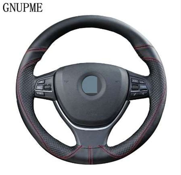 

gnupme diy genuine leather car steering wheel cover soft anti slip 100% cowhide braid with needles thread 38cm steering covers
