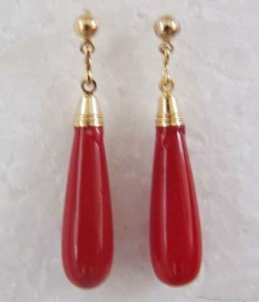 

stylish 18kgp golden ruby dangle & chandelier earrings