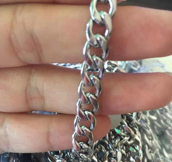 

in bulk 3meter lot stainless steel huge 8.7mm wide silver mens curb link chain jewelry findings markign diy