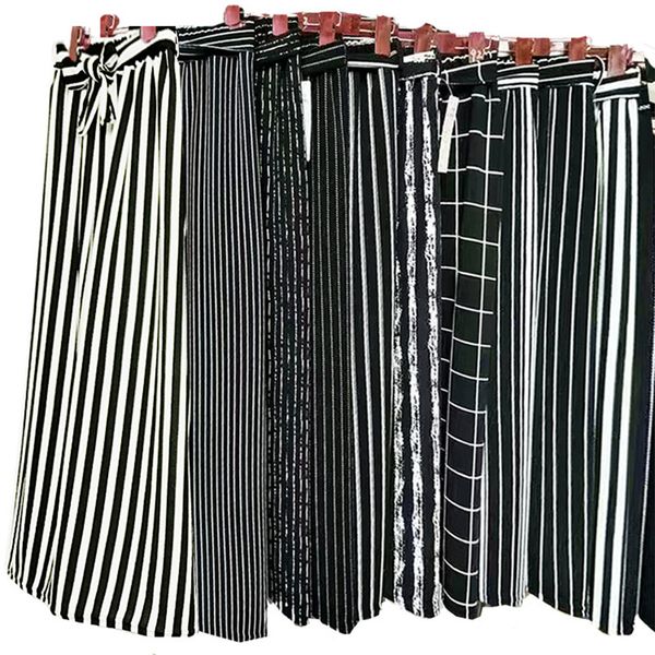 

causal autumn summer wide leg long harem pants women high waist loose elastic waist trousers plus size new female beach pants, Black;white