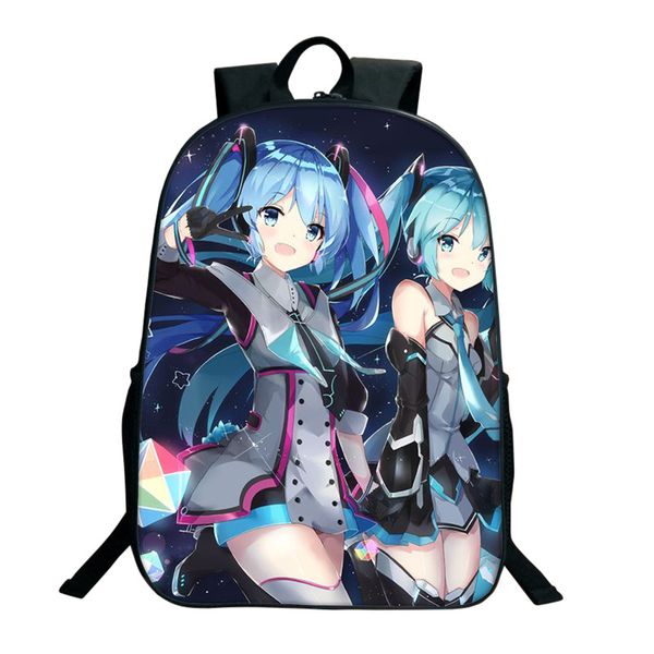 

2017 fashion cute hatsune miku backpacks for teenagers japan anime school bag student backpack 16 inch cartoon backpack
