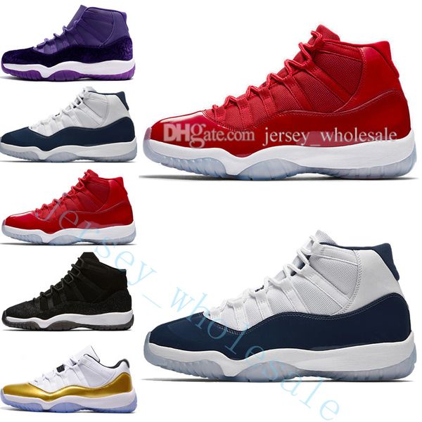 

high new series 11 gym red midnight navy velvet heiress red blue grey suede basketball shoes men spaces jam 11s xi sports sneakers designer