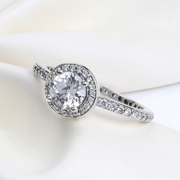 Романтическое милое КОЛЬЦО с оригинальной коробкой для Pandora Charms Jewelry CZ Diamond Кольца из стерлингового серебра 925 пробы Женское свадебное кольцо на палец