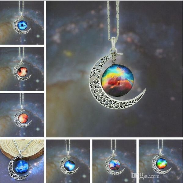 le collane stellate del pendente della pietra preziosa dell'universo dello spazio cosmico della luna dell'annata calda di vendita mescolano i modelli J012