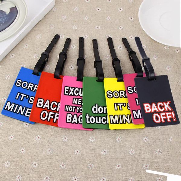 

bag parts & accessories pvc funky travel luggage label straps suitcase name id address tags luggagetags, Black