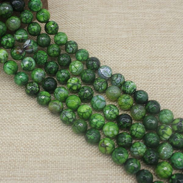 

faceted round green fire agates beads natural stone beads pick size 8/10/12/mm for jewelry making bracelet necklace